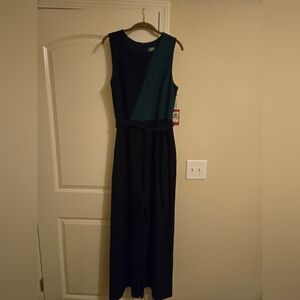 Elegant Green and Navy Blue Women's Jumpsuit By Vince Camuto